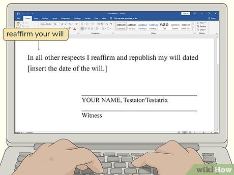 how to write a codicil to a will uk