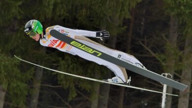 How is it possible for ski jumpers to stay in the air so long and how do they train for that